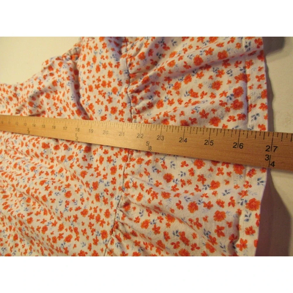 Old Navy Girls Summer Dress Size 8 White Orange Floral Pockets Sleeveless Knit